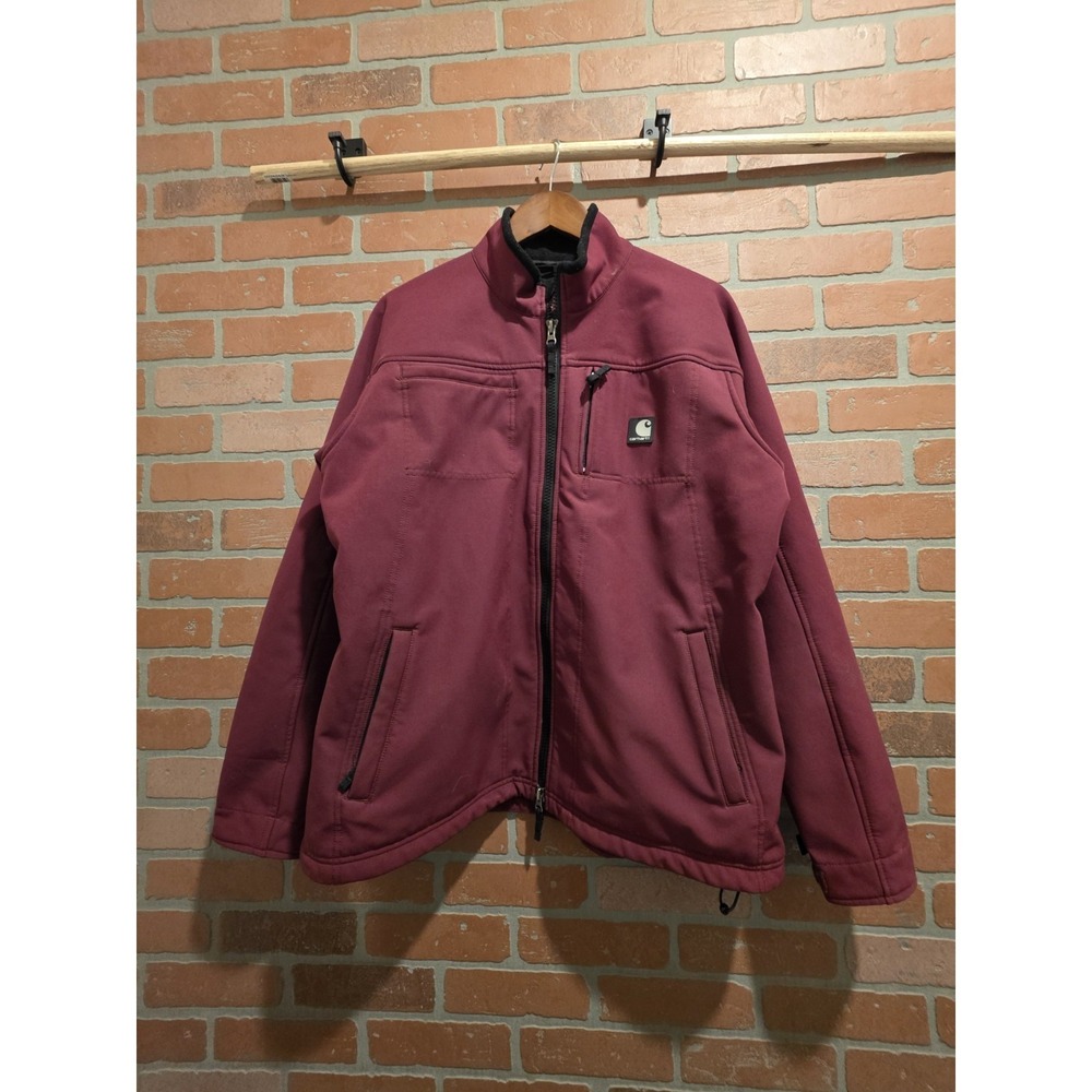 Carhartt Women's Jacket‎ XL maroon  Zip Up  Nylon Polyester Y2k Genz Outdoor
